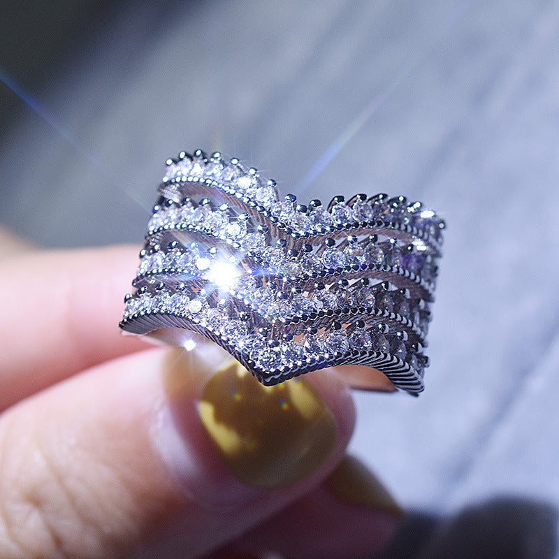 Fashion Personality New Three-layer V-shaped Ring For Women
