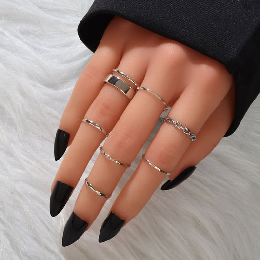 7 pcs Knuckle Stackable Joint Finger Boho Vintage Midi Rings Set Size Mixed Gift-0