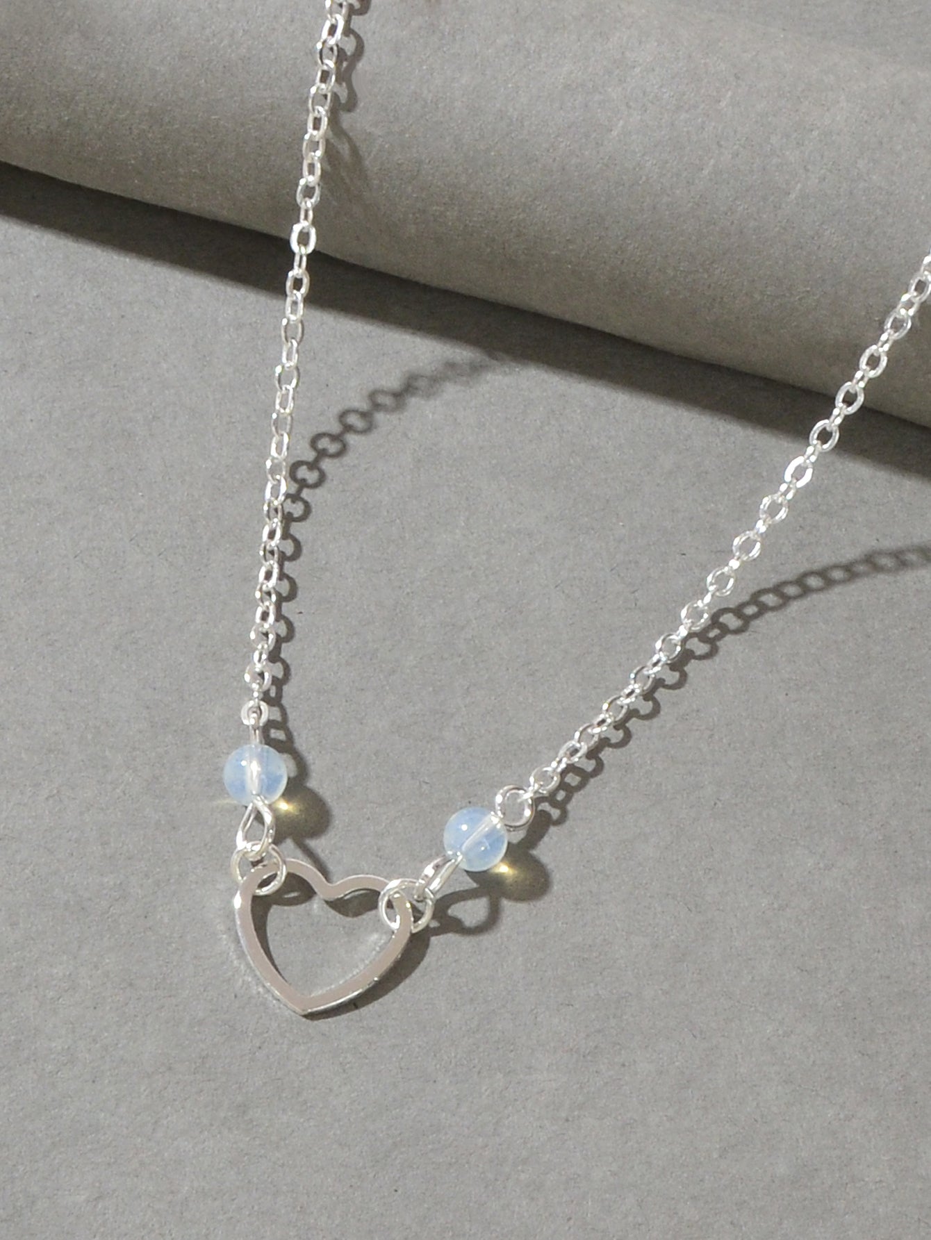 Dainty Foot Jewellery Girl Silver Chain Heart Charm Summer Barefoot Beach Anklet-2